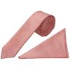 Rose Gold Satin Boys Tie and Pocket Square Set
