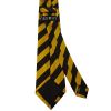 Black and Gold Striped Classic Men's Tie and Pocket Square Set