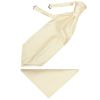 Plain Ivory Satin Men's Cravat Tie and Pocket Square Set