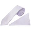 Plain Lilac Textured Silk Skinny Men's Tie and Pocket Square Set