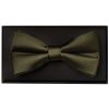 Plain Leaf Green Handmade Mens Bow Tie and Pocket Square Set