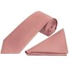 Rose Gold Satin Classic Men's Tie and Pocket Square Set
