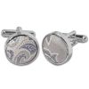 Silver and Blue Paisley Cufflinks