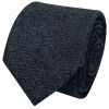 Mens Blue Herringbone Classic Tie