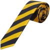 Navy and Yellow Striped Skinny Men's Tie and Pocket Square Set