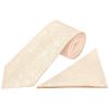 Light Peach and White Floral Classic Men's Tie and Pocket Square Set