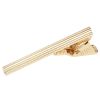 Gold Striped Metal Bar Tie Clip