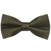 Pre Tied Plain Leaf Green Satin Boys Bow Tie Age 8-11