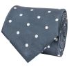 Navy Large White Spot Classic Men's Tie and Pocket Square Set
