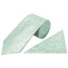 Mint Green Floral Classic Men's Tie and Pocket Square Set