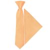Pre Tied Peach Satin Boys Tie and Pocket Square Set Age 4-7