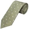 Khaki Green Large White Spot Classic Men's Tie and Pocket Square Set