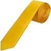 Plain Yellow Satin Skinny Men's Tie and Pocket Square Set