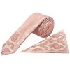 Rose Gold Paisley Skinny Boys Tie and Pocket Square Set