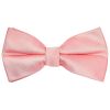 Pre Tied Plain Blush Rose Satin Boys Bow Tie and Pocket Square Set Age 8-11