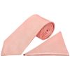 Plain Salmon Peach  Silk Classic Men's Tie and Pocket Square Set