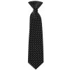Pre Tied Black Polka Dot Boys Tie and Pocket Square Set - Age 4-7 Years