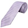 Mens Lilac Textured Stripe Silk Classic Tie Pocket Square and Cufflinks Box Set