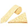 Gold Floral Skinny Boys Tie and Pocket Square Set