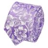 Mens Lilac Floral Silk Skinny Tie and Pocket Square