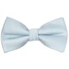 Pre Tied Plain Misty Blue Satin Boys Bow Tie and Pocket Square Set Age
