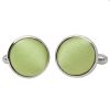 Plain Light Sage Satin Cufflinks