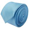 Blue Textured Skinny Tie and Pocket Square Set