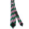 Pink and Green Striped Skinny Men's Tie and Pocket Square Set