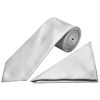 Silver Diamond Classic Men's Tie and Pocket Square Set