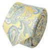Yellow and Blue Paisley Skinny Mens Tie and Pocket Square Set