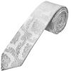 Silver Paisley Skinny Men's Tie and Pocket Square Set
