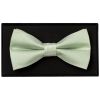 Plain Light Sage Green Silk Mens Bow Tie and Pocket Square Set