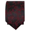 Black with Burgundy Floral Skinny Boys Tie