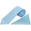 Dusty Blue Textured Classic Tie and Pocket Square Set