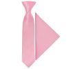 Pre Tied Blush Pink Twill Silk Boys Tie and Pocket Square Set Age 4-7