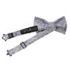 Pre Tied Silver and Blue Paisley Boys Bow Tie Age 8-11