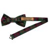 Green and Red Tartan Silk Mens Bow Tie