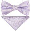 Pre Tied Lavender Floral Boys Bow Tie and Pocket Square Set Age 4-7