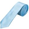 Plain Sky Blue Satin Skinny Men's Tie