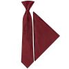Pre Tied Burgundy Satin Boys Tie and Pocket Square Set Age 4-7