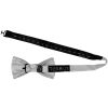 Plain Silver Handmade Mens Bow Tie