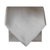 Plain Silver Satin Classic Men's Tie and Pocket Square Set