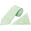 Pale Mint Satin Classic Mens Tie and Pocket Square Set