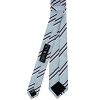 Blue Twin Stripe Skinny Men's Tie and Pocket Square Set