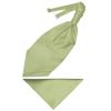 Sage Green Satin Men's Cravat Tie and Pocket Square Set