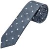 Navy Large White Spot Skinny Men's Tie and Pocket Square Set