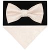 Blush Floral Handmade Mens Bow Tie and Pocket Square Set