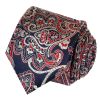 Navy Red Paisley Classic Men's Silk Tie