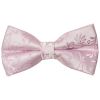 Pre Tied Light Dusty Pink Floral Boys Bow Tie and Pocket Square