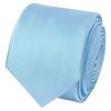 Plain Sky Blue Satin Skinny Boys Tie